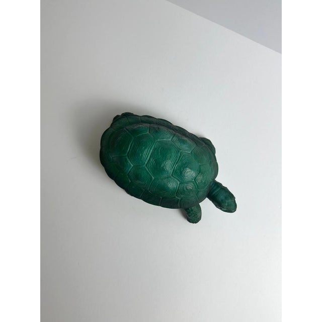 1960s Vintage Green Glass Turtle Trinket Box by Curt Schlevogt, Czechoslovakia, 1960s For Sale - Image 5 of 10