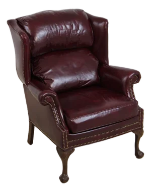 Pennsylvania House Burgundy Leather Wing Chair