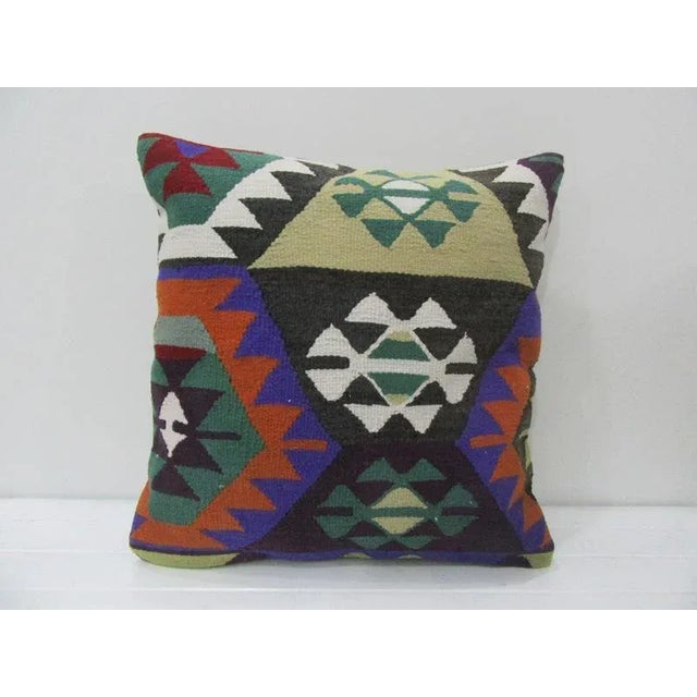 Turkish Kilim Pillow For Sale - Image 4 of 4