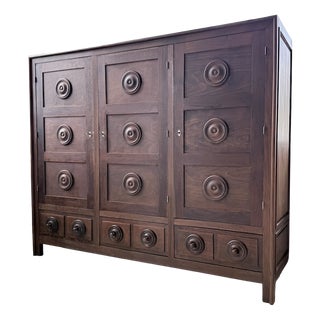 Basque Wardrobe in Oak by Dudouyt, 1950s For Sale
