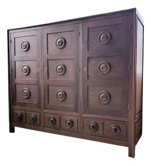 Basque Wardrobe in Oak by Dudouyt, 1950s