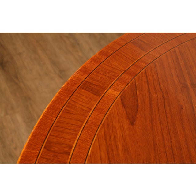 Duncan Phyfe Style Mahogany Round Breakfast Table With Brass Claw Feet For Sale - Image 4 of 18