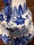 Late 20th Century 15" Chinese Blue & White Porcelain Double Gourd Vase Scholar Maiden Figures For Sale - Image 5 of 6