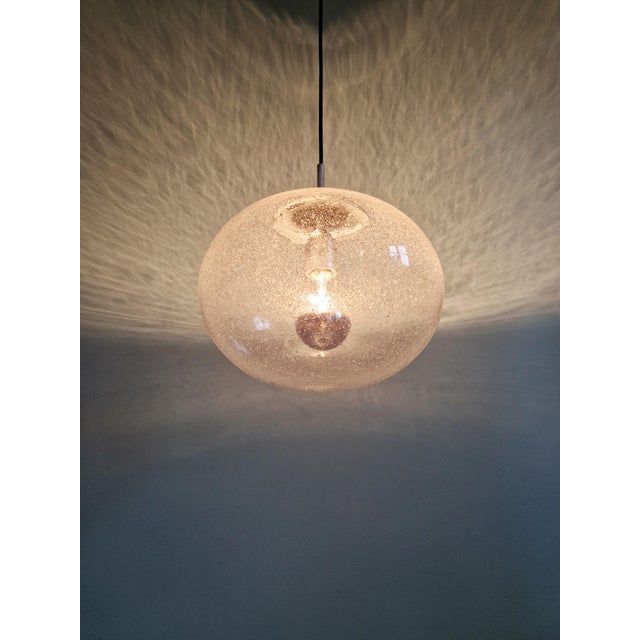 Space Age Pendant Light in Clear Bubbled Glass, 1960s-1970s For Sale - Image 9 of 13