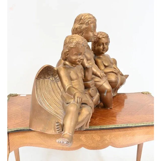 Italian Carved Cherub Trio, 1880 For Sale - Image 5 of 6