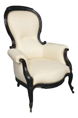 Victorian Ebonised Armchair, Mid 19th Century