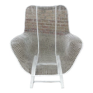 Mid Century Modern Sculptura Iron Mesh Bouncy Arm Chair by Woodard For Sale