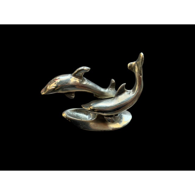 Handmade Brass Dolphin Desk Sculpture For Sale In Los Angeles - Image 6 of 9