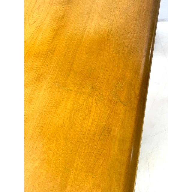 Mid-Century Modern Heywood-Wakefield Solid Birch Kneehole Desk in "Wheat" Finish For Sale - Image 18 of 18