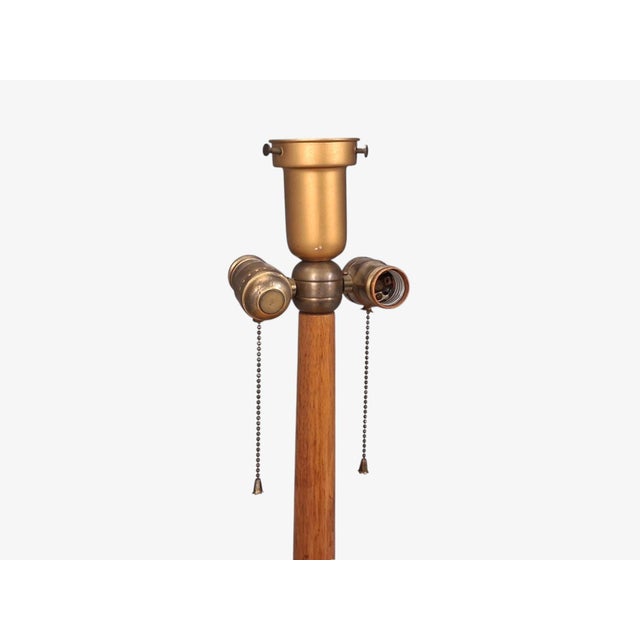1940s Mid-Century Modern Edward Wormley, Rare Snack Floor Lamp, Wood, Brass For Sale - Image 10 of 15
