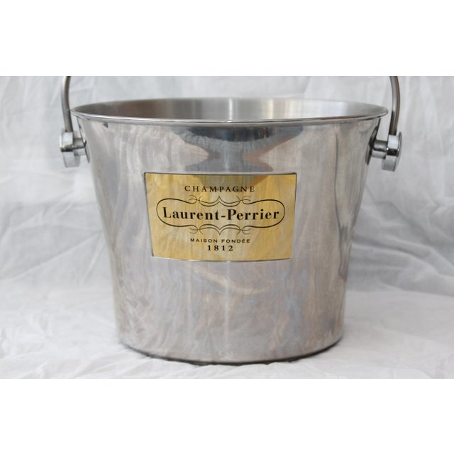 Large Metal Champagne Wine Bucket with Handle For Sale - Image 4 of 11