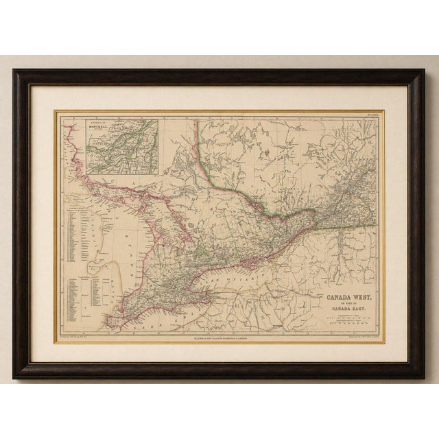 This finely engraved map of central canada was published by w. G. Blackie of scotland around 1860 and provides a detailed...