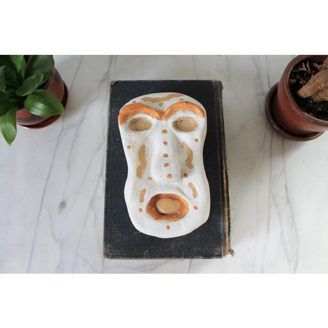 White Studio Art Pottery Face Sculpture For Sale - Image 8 of 9