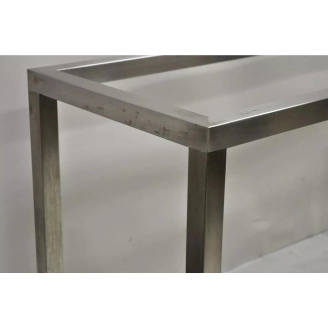 Late 20th Century Design Institute of America Style Steel Mid Century Modern; Long Console Hall Table Base For Sale - Image 5 of 10