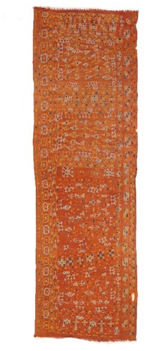Orange Embroidered Arabi Kilim Runner Rugs
