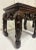 Vintage Chinoiserie Asian Carved Wood Side Tables Stands With Lotus Flower Design and Marble Top-a Pair For Sale - Image 9 of 12