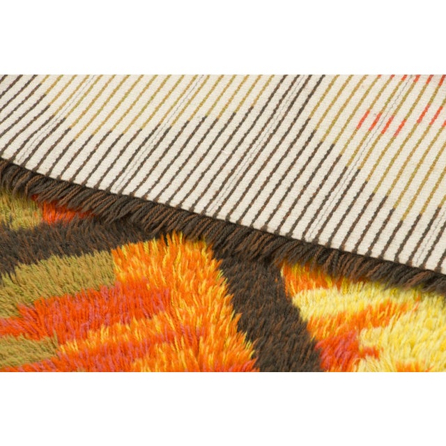 Textile Vintage Swedish Rya Wool Rug in Grid Design by Rug & Kilim, 1950-1959 For Sale - Image 7 of 9