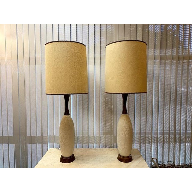 Danish Mid-Century Lamps with Original Shades - a Pair For Sale - Image 13 of 13