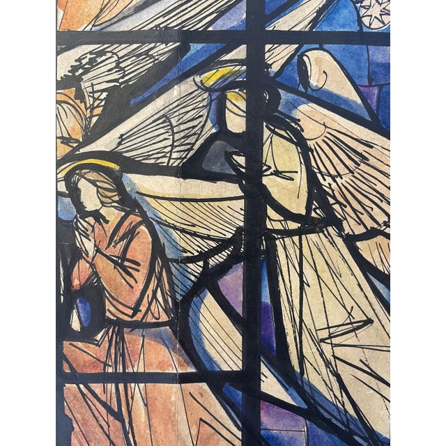 Longaretti, Angels in Prayer, Mixed Media on Cardboard For Sale - Image 5 of 8