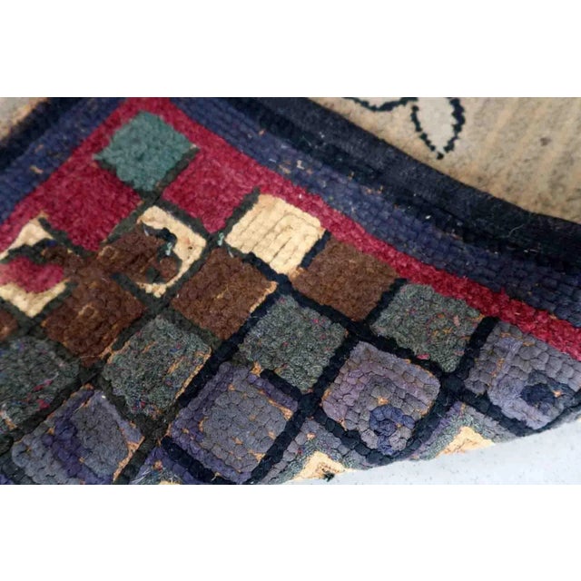 American 1880s Handmade Antique American Hooked Rug 2.1' X 4' For Sale - Image 3 of 11