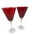 Mid-Century Modern Vintage Elegant Ruby Red Fluted Wine Goblets With Crystal Clear Stems - A Pair For Sale - Image 3 of 12