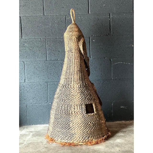 Vintage Boho Woven Rattan Ceremonial Headdress For Sale In West Palm - Image 6 of 6