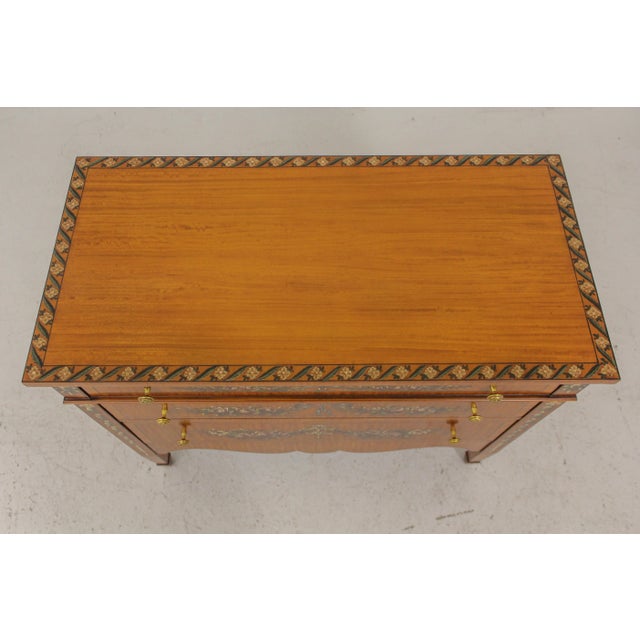 Maitland - Smith Maitland Smith Adams Paint Decorated Satinwood Chest For Sale - Image 4 of 13