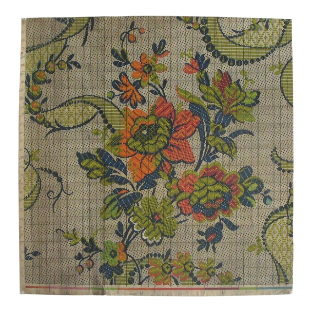 Antique French Textile Design For Sale