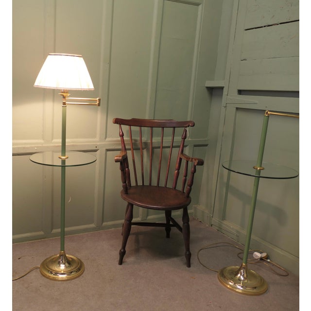 A Pair of French Art Deco Adjustable Swing Arm Floor Lamps, reading Lamps These are beautifully designed pieces, the lamps...
