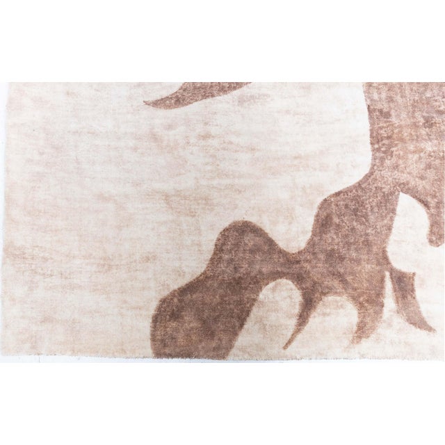 Modern Modern Abstract Organic Beige And Dusty Rose Rug "Rhizome" by Doris Leslie Blau For Sale - Image 3 of 6