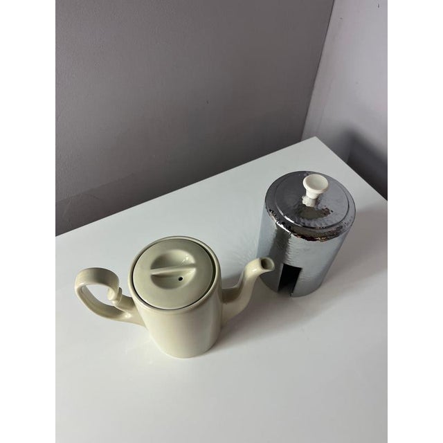 Silver Coffee Pot with Warmer by J. Kronester Bavaria For Sale - Image 8 of 11