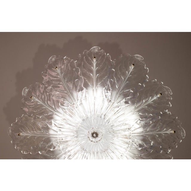 Italian Italian Mid-Century Large Transparent Murano Glass Ceiling Light For Sale - Image 3 of 12