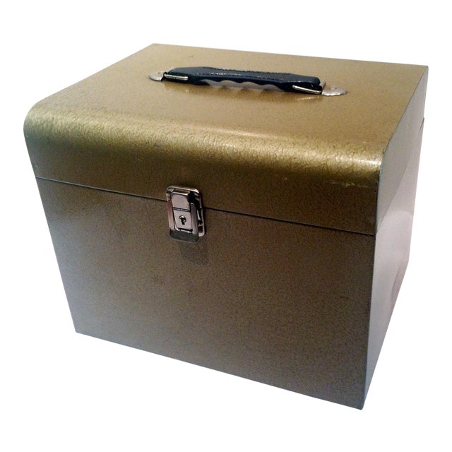 Vintage Metal Storage Box in Gold Chairish