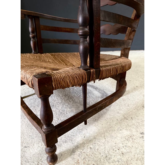 Antique French Provincial Rural Low Lounge Chair, 1890s For Sale - Image 9 of 17