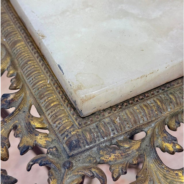 Antique Victorian Two-Tier Onyx Plant Stand Pedestal Table For Sale - Image 10 of 11