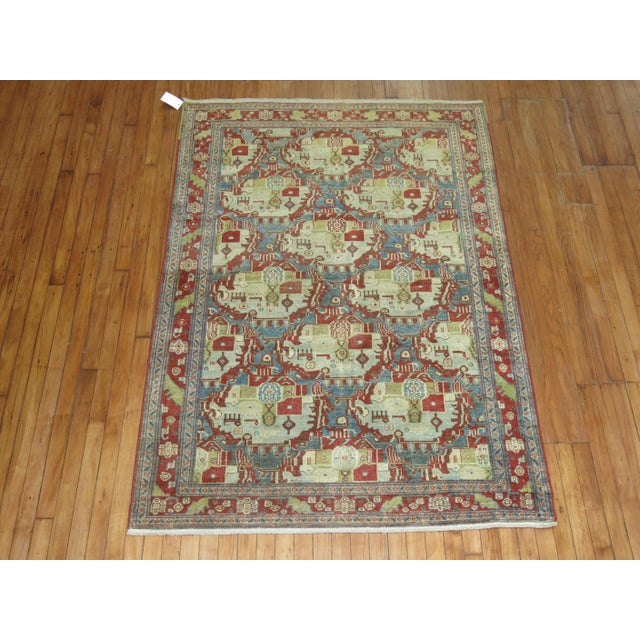 Early 20th Century Zabihi Collection Malayer Senneh Persian Rug - 4'5" x 6'6" For Sale - Image 4 of 9