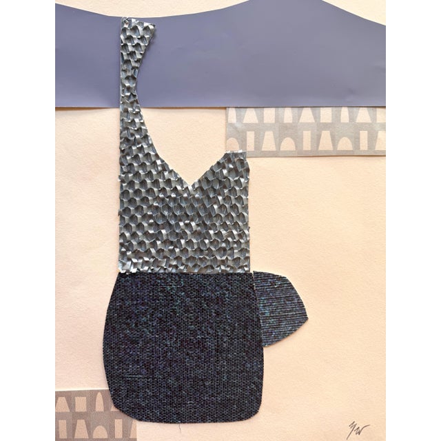 Navy Blue "Celestial Escapade 5" Original Mixed-Media Collage on Paper by Zac Woodiel For Sale - Image 8 of 9
