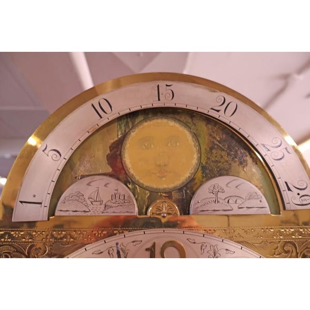 19th Century English Mahogany Inlaid Tall Case Grandfather Clock j.c Jennens For Sale - Image 15 of 17