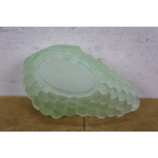 Antique French Green Uranium Glass Grape Cluster Compote Trinket Box 6" For Sale - Image 11 of 16