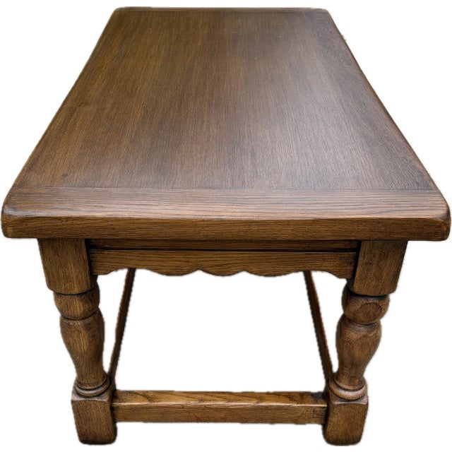 Mid 20th Century Vintage Solid Wood European Coffee Table For Sale - Image 5 of 7