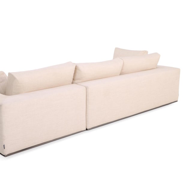 Wood Minotti Hamilton 3-Piece Sectional on Chrome Base For Sale - Image 7 of 13