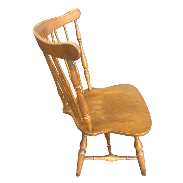 American Solid Maple Windsor Duxbury Dining Chairs - Set of 4 - Mid 20th Century For Sale - Image 3 of 5