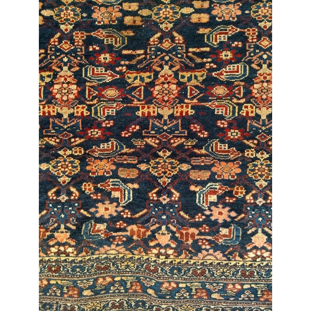 Early 20th Century Persian Senneh Area Rug, Hand-Knotted Allover Herati Geometric Pattern, Navy & Red, 4’ X 6’ For Sale In Chicago - Image 6 of 10