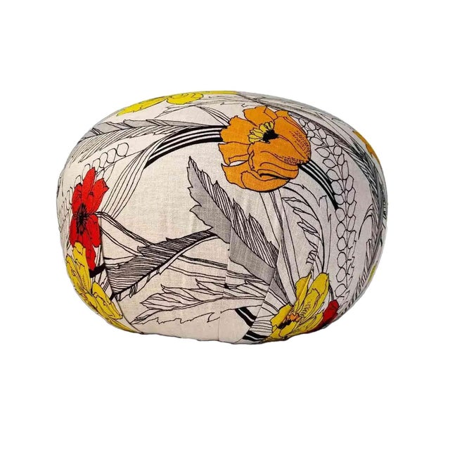 White Vintage Bernhardt Seating - Custom Upholstered Poufs - A Pair For Sale - Image 8 of 9