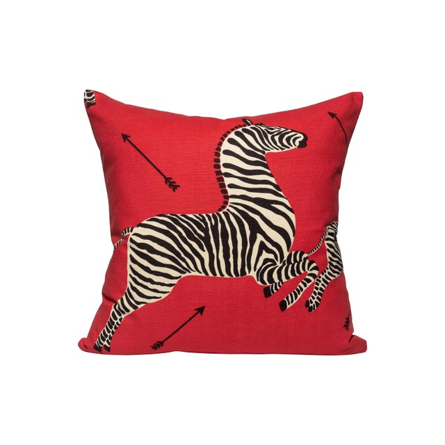 Contemporary The House of Scalamandré Zebras Pillow, Masai Red For Sale - Image 3 of 3