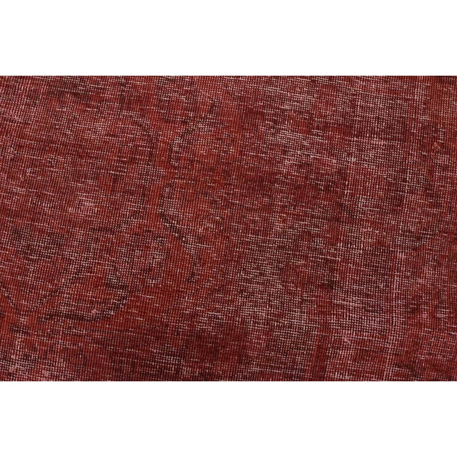 Textile Tabriz Runner 2’5” X 12’3” Pink Wool Vintage Overdyed Hand-Knotted Rug For Sale - Image 7 of 13