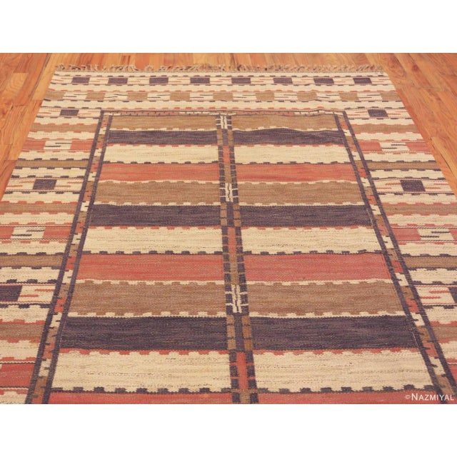 Textile Nazmiyal Collection Vintage Marta Maas Sommarmattan Kilim Rug For Sale - Image 7 of 8