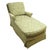 Custom Celadon Green Damask Upholstered Reading Chaise Lounge With Rolled Arms For Sale In Raleigh - Image 6 of 7