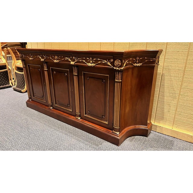Traditional 2000s e.j. Victor Regency-Style Mahogany Sideboard With Gilt Accents For Sale - Image 3 of 12