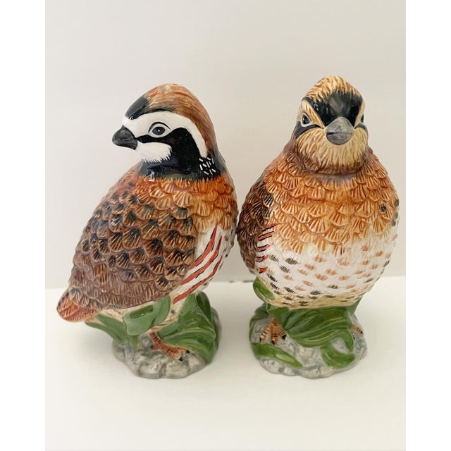 Vintage Lenox Porcelain Handpainted Quail Salt and Pepper Shakers